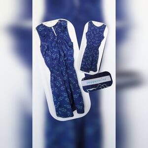 Peppermint Blue Mini Dress With Bird Print Size Small
